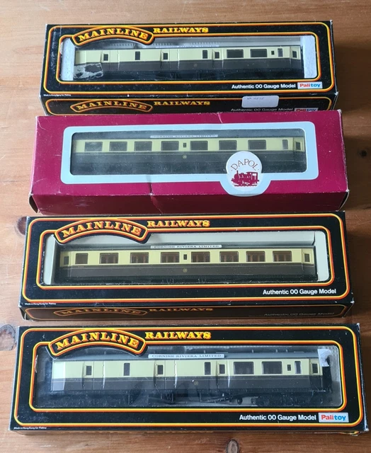 RAKE OF 4 Boxed Mainline / Dapol GWR Centenary Coaches OO Gauge £37.10 ...