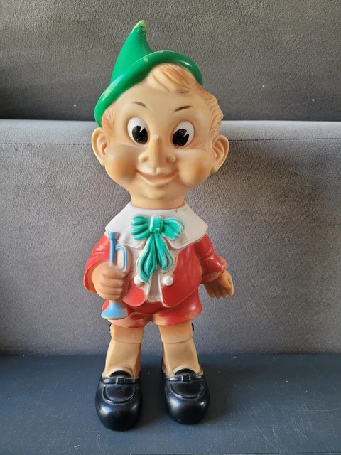 JOUET ANCIEN VINTAGE GRAND POUET PINOCCHIO 37 CM - LEDRA ITALY- 1970's
