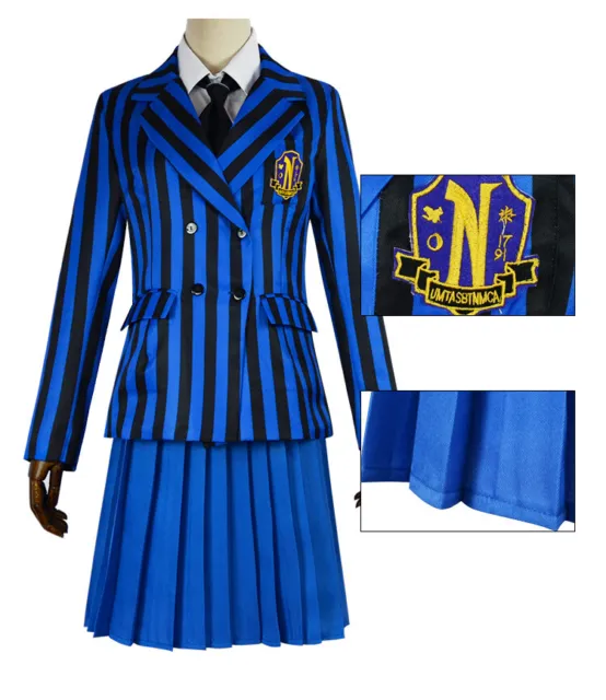 Wednesday Addams Cosplay Movie Wednesday Costume School Uniform Full Set