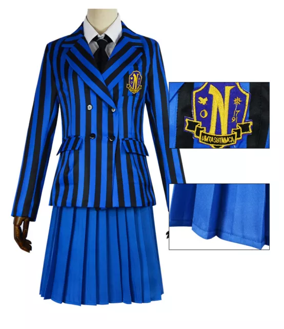 Wednesday Addams Cosplay Movie Wednesday Costume School Uniform Full Set