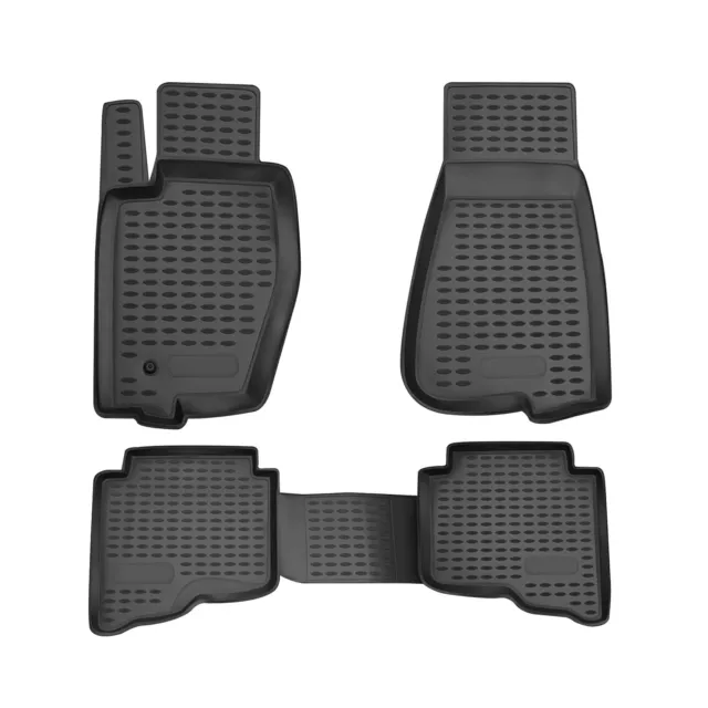 OMAC Floor Mats Liner for Jeep Commander 2005-2010 Black TPE All-Weather 4 Pcs