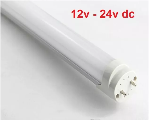 Tubo led 12v - 24v 10w 60cm 600mm T8 2835 blanca, caravana, bateria, solar