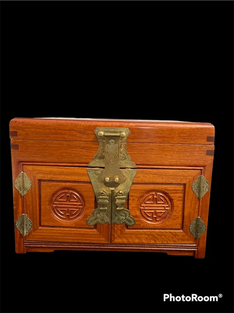 VINTAGE LARGE  MULTI DRAWER ASIAN JEWELRY BOX (14 x 10 x 9)