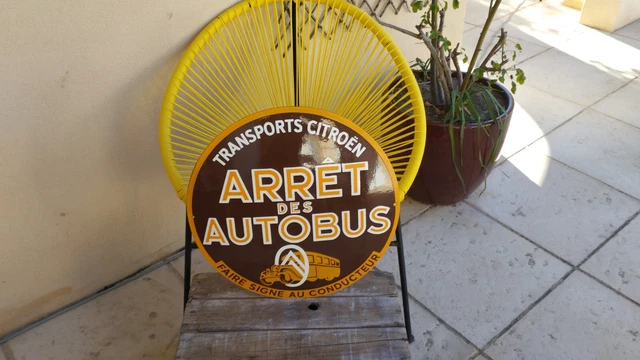 Plaque émaillée arrêt bus citram | Selency