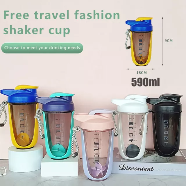 Portable Sport Shaker Protein Powder Bottle Drink Gym Mixer blender Leakproof AU