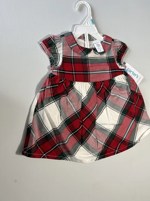 Carters Baby Girl 2 Piece SS Christmas Dress Size 6 M NWT
