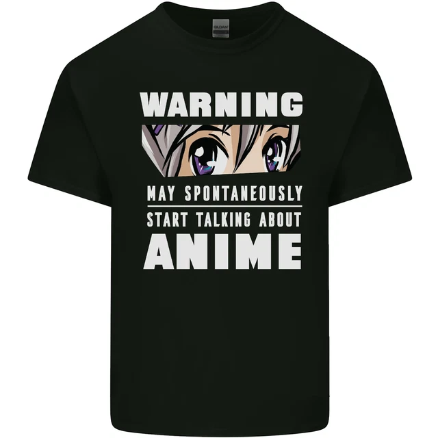 Warning May Start Talking About Anime Funny Kids T-Shirt Childrens