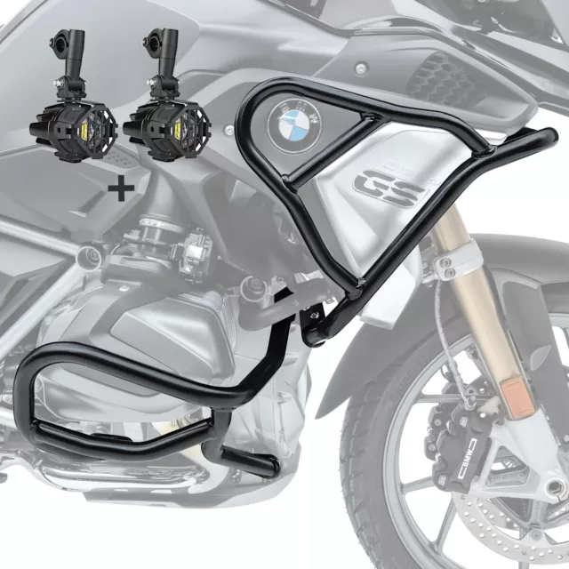 Set Sturzbügel + Scheinwerfer XL6 für BMW R 1250 GS 19-23 schwarz