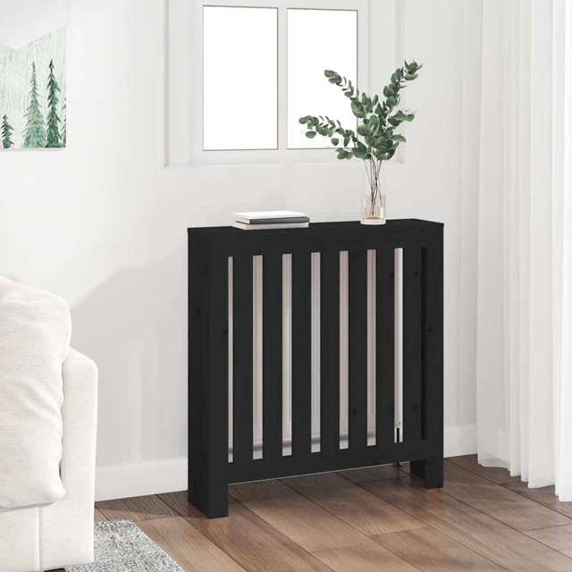 Vidaxl Copertura Termosifone Nera 79,5x19x84 cm Legno Massello Pino