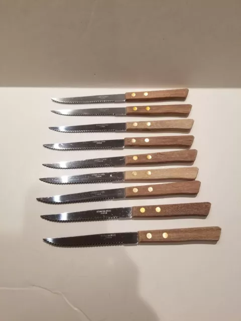 Set of 9 Vintage Stainless Steel Steak Knives Japanese  Knives stainless 8 Inch