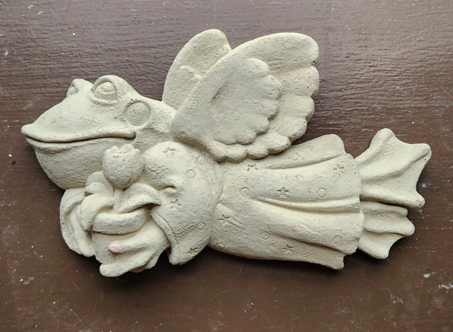 Carruth Studio Frog Angel Holding Tulips Indoor/Outdoor Garden Wall Art
