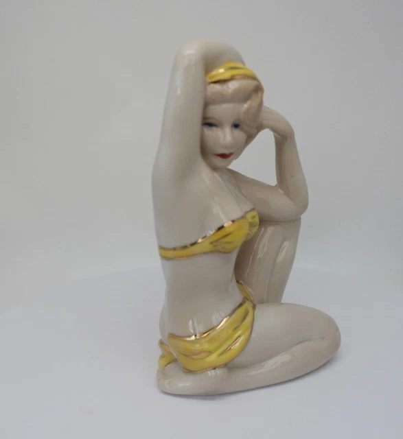 Figurilla Bañista Sexy Art Deco Estilo Art Nouveau Estilo Porcelana