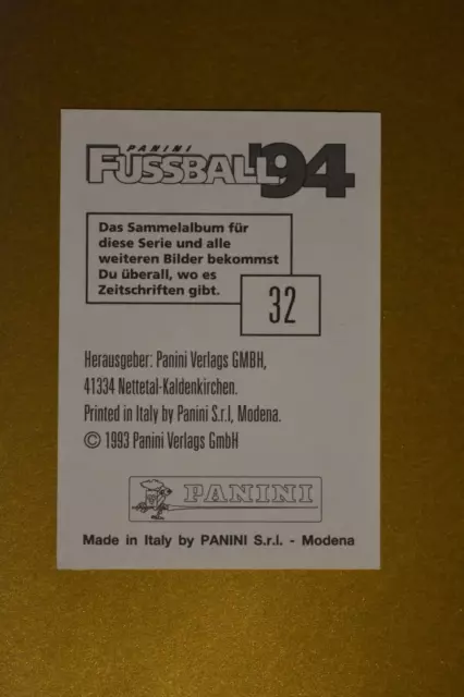 Panini Fussball 94 Bundesliga 1994- Christian Ziege Bayern München ungeklebt #32 2