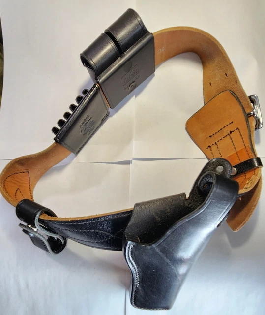 Tex Shoemaker & Sons Duty Tactical Leather Belt 43” + Gun Holster Double Case