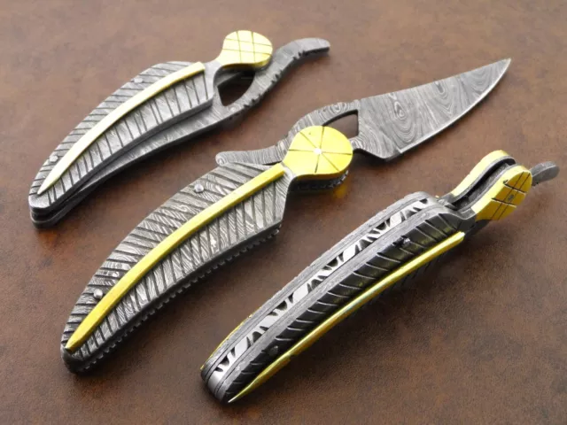 Custom Hand Forged Damascus Steel Folding Blade/Pocket/Hunting/Camping Edc Knife