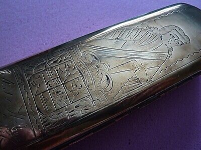Antique 18c Brass+Copper Dutch ROYAL Tobacco/Snuff box   CROWNS and COAT OF ARMS