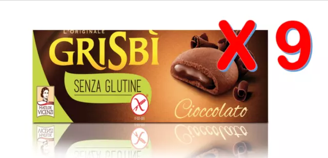 " Vicenzi " Grisbi' sans Gluten Biscuits Cacao Avec Crème au Chocolat 9X150g