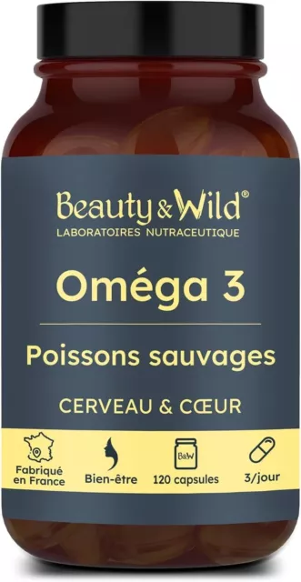 OMÉGA 3- 2000mg d’Huile de Poissons Sauvages- 120 caps