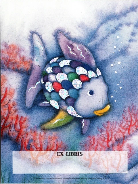 29 Antioch Publishers Rainbow Fish Ex Libris Self Stick Bookplates  P3