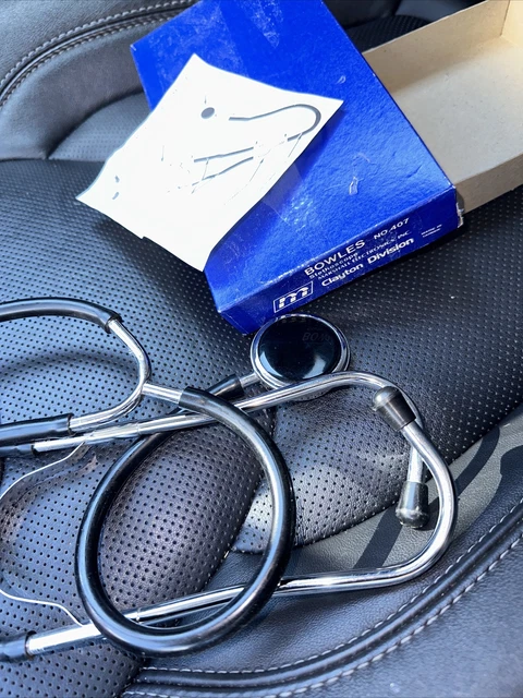 Vintage Bowles Stethoscope Chrome Made In USA Heart Rate Guage Medical Device