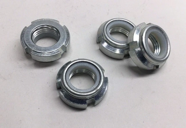 MMCC I009605-4 Slotted Shaft Lock Nut Nylon Insert M16 x 1.5 (Pack of 4) Spanner