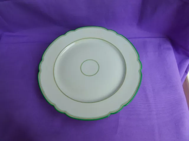 Superbe Assiette Montee Porcelaine De Paris Liseret Vert Et Filet Or