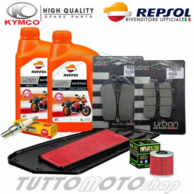 KIT TAGLIANDO REPSOL FILTRI CANDELA PASTIGLIE KYMCO DOWNTOWN 300 i ABS 2012 2013