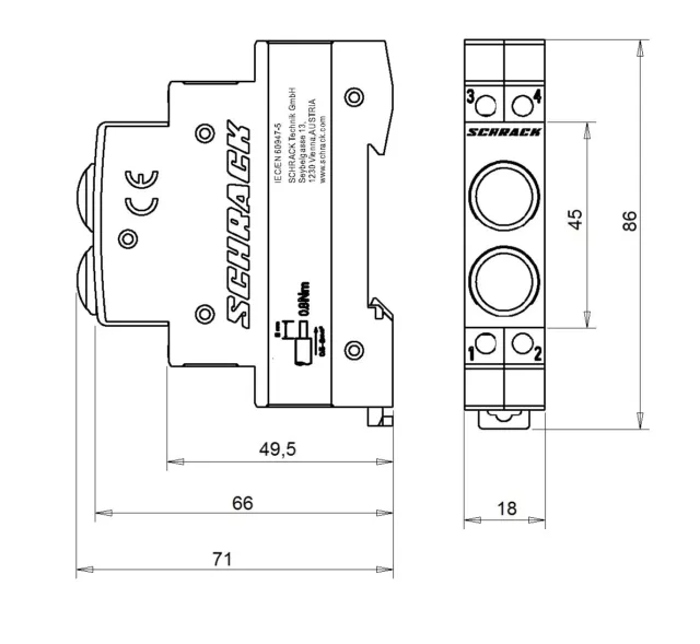 Modular LED indicator Double SCHRACK AMPARO Green/Red 230V AC - AZ106808 2