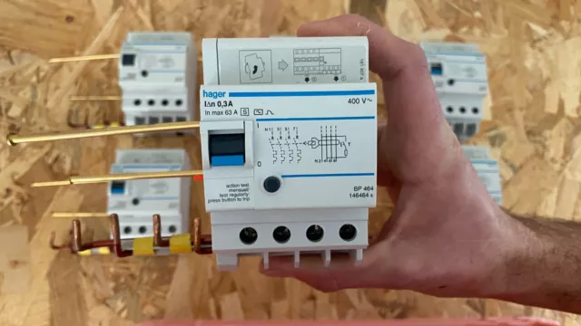 HAGER - Bloc différentiel 4P 63A 300mA type AC S - Réf : BP464 146464