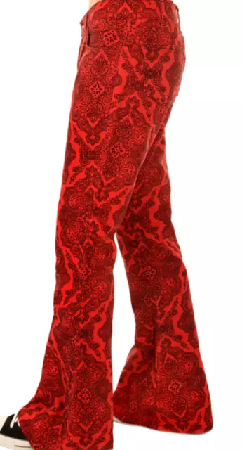 HOMME RÉTRO VINTAGE 60'S 70'S Style Pantalon Patte D'Eph Évasé Paisley  Rouge EUR 57,76 - PicClick FR