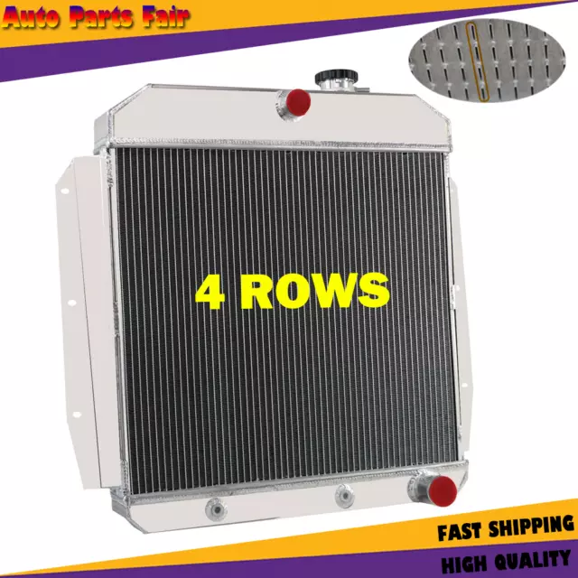 4-Row Aluminum Radiator Fit 1955-1959 Chevy GMC Truck 3100 3200 3400 3500 3600