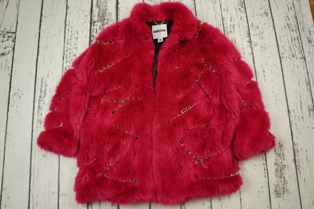 Red faux discount fur coat h&m