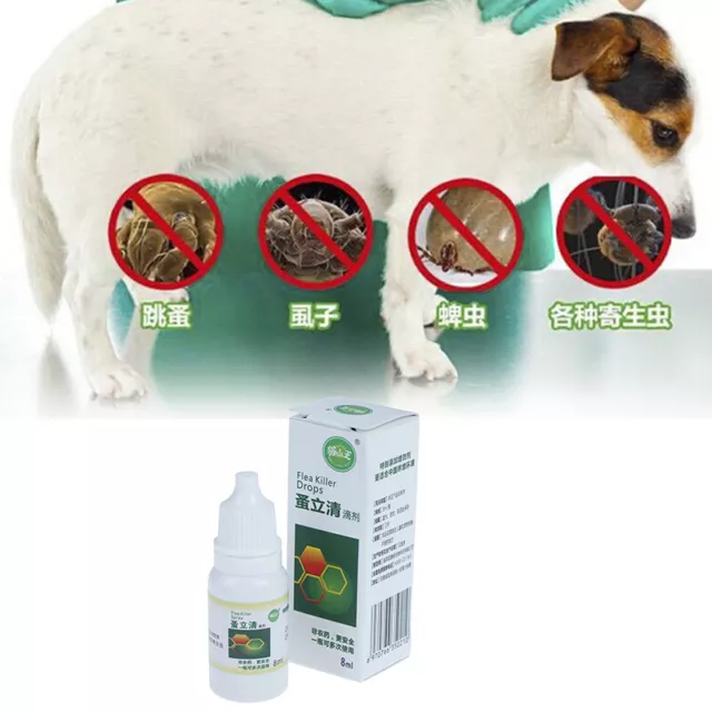 8ml Pets Dog Cat Anti-flea Drops Insecticide Flea Lice Insect Killer Spray 2