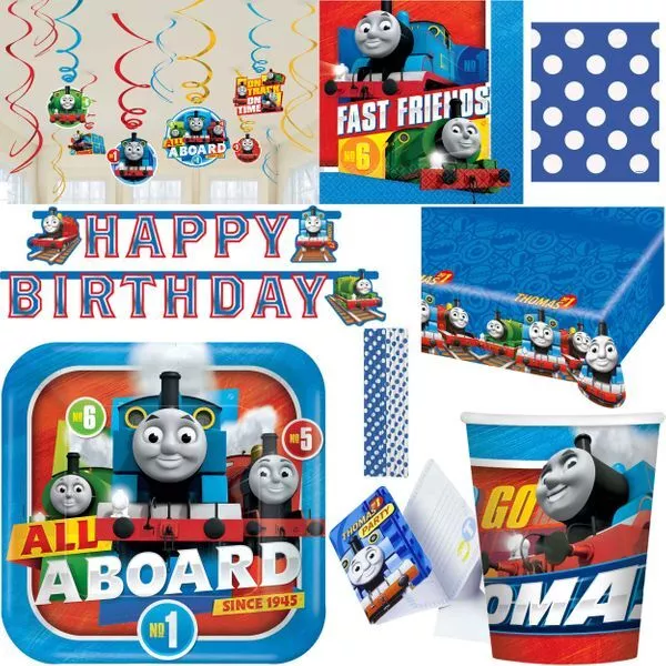 Thomas La Locomotora Cumpleaños Niños Fiesta Eisenbahn de los Set Decoración