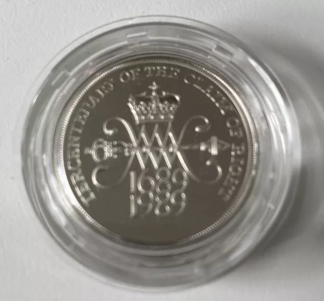 1989 Uk The Claim Of Rights Anniversary Silver Proof Piedfort £2 Two Pound Coin