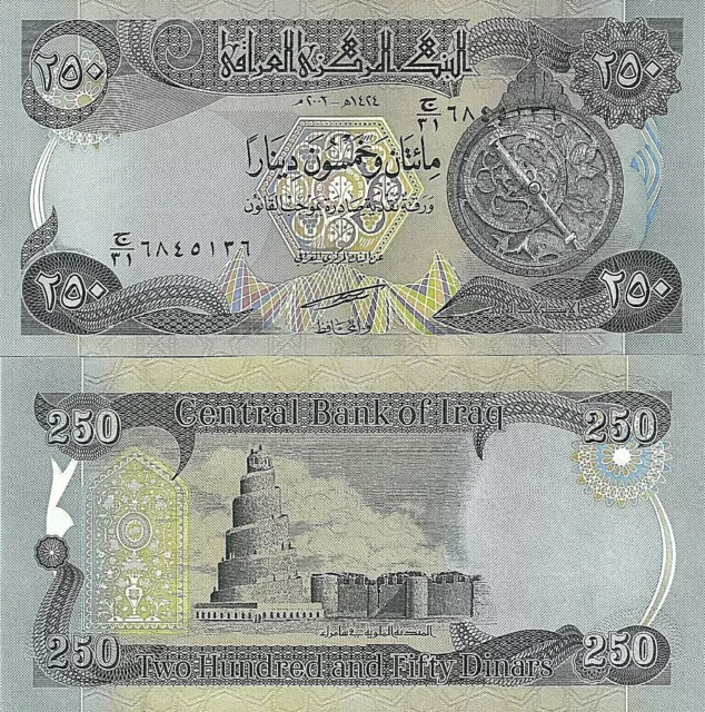 Billete De Iraq De 250 Dinares De 2003 Billete Sin Circular