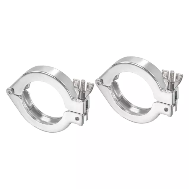 KF-50 Vacuum Clamp, 2 Pack Hose Clamp with Wing Nut for Ferrule, Silver