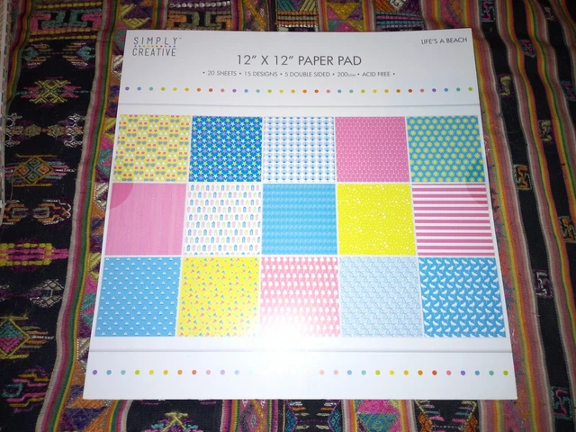 Simply Creative 12" X 12" Paper Pads x 3 - 60 Sheets