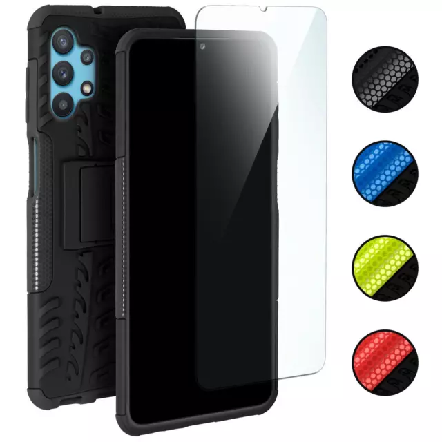 Handy Hülle für Samsung Galaxy A32 5G Panzer Case Cover Bumper mit Schutz Glas