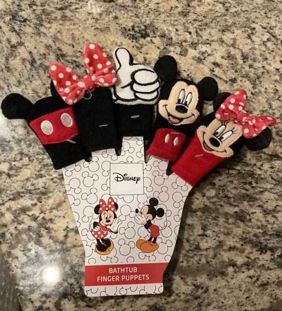 Set of 5 Disney Mickey Mouse Finger Puppets Bath Toys New