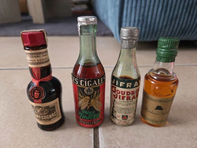 Lot de 8 mignonnettes COGNAC MARTELL CAMUS HINE BISQUIT BUSNEL alcool