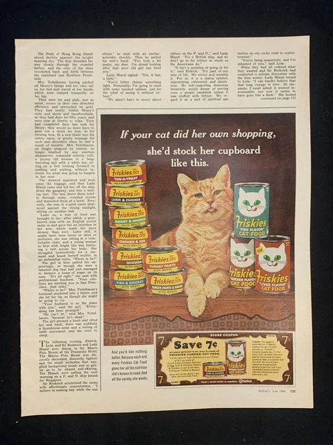 Magazine Ad* - 1965 - Friskies Cat Food - Orange Tabby
