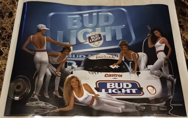 Bud Light- Girls/Jaguar Laminated 28x20 Poster 1991