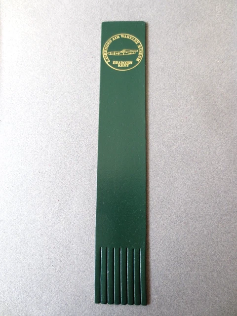 Leather BOOKMARK Lashenden Air Warfare Museum Headcorn Kent GREEN Unused