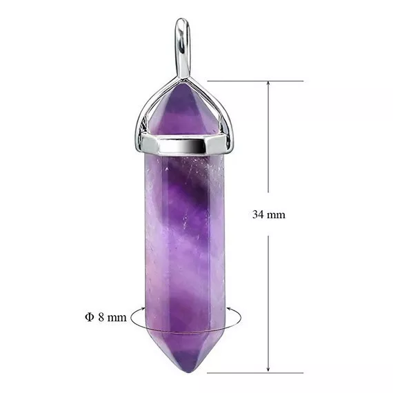Natural Amethyst Pendant Crystal Stone Chakra Healing Gemstone Necklace Gift
