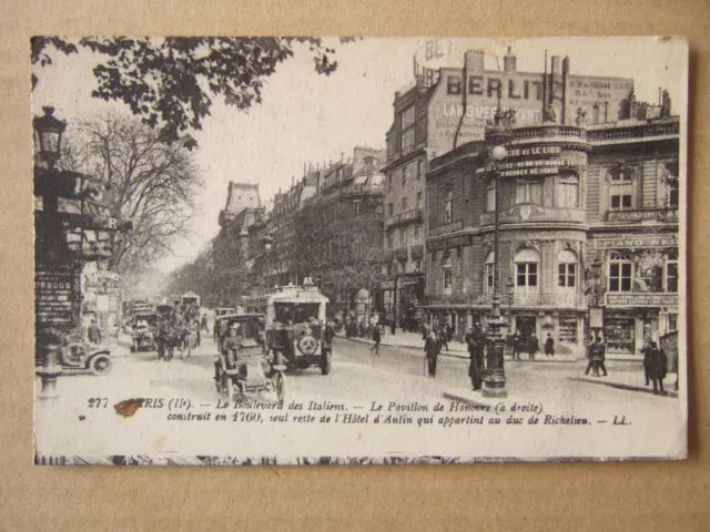 Cpa Paris (75) Le Boulevard Des Italiens. Pavillon De Hanovre. Publicites