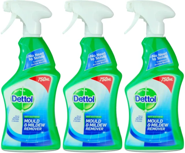 Dettol Anti-Bacterial Mould & Mildew Remover 750ml X 3