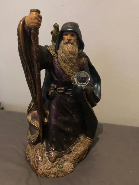 Windstone Editions Large 13" Wizard Retired From 1986 (Peacock)