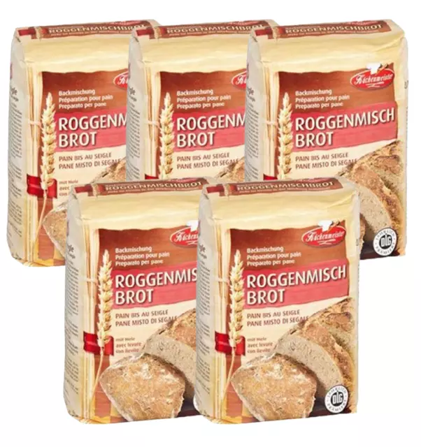 BIELMEIER KÜCHENMEISTER Brotbackmischung Roggenmischbrot 5 Stück á 500g