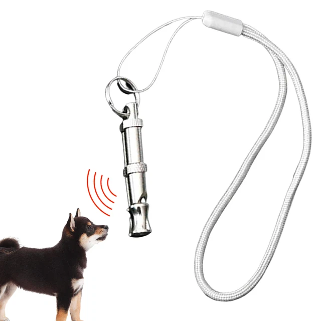 2-Piece Dog Training Set - Adjustable Frequency Ultrasonic Whistle & Clicker With Lanyard For Recall & Obedience